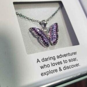 Butterfly necklace very sparkly